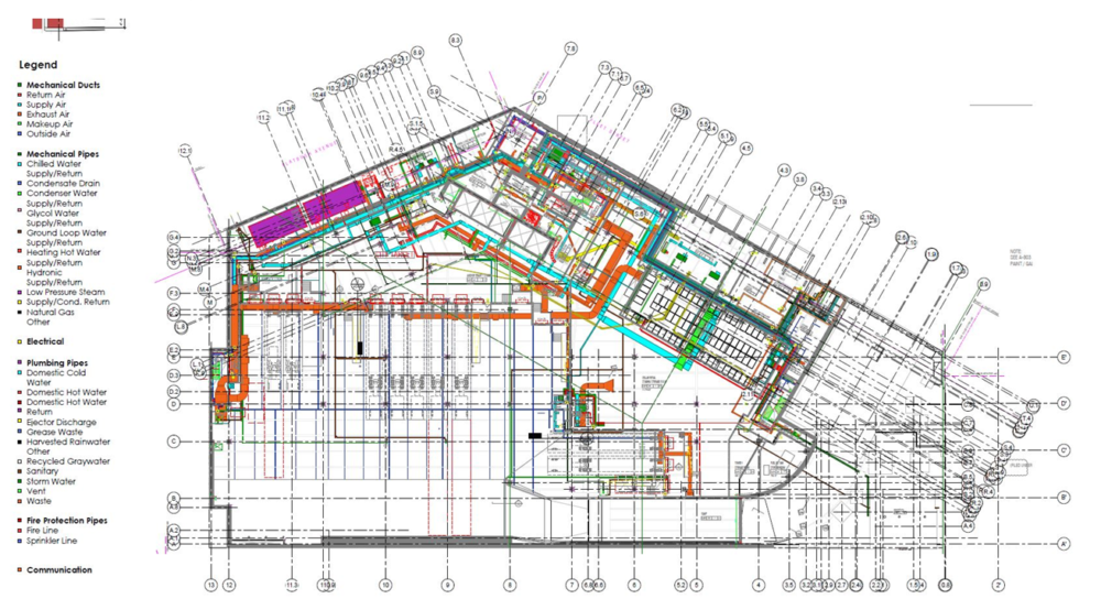 LiRo-Hill VDCO was brought in to generate an information model from the 2-D CAD design documents and to help manage the complexity of the City Point project.