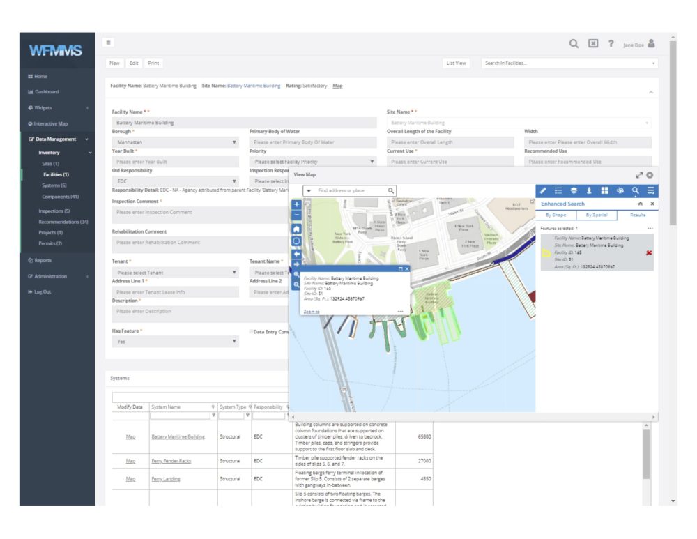 LiRo-Hill performed multiple waterfront surveys using GPS and digital imagery and this data is stored in the waterfront maintenance management systems for NY.